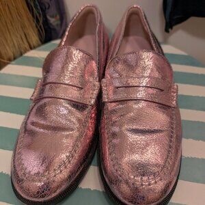 Free people Pink Metallic Loafer, sz 9 like new